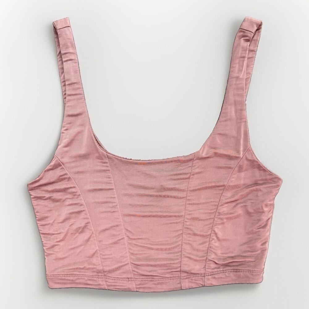 Intimately Free People XS Satin Crop Tank Mauve Festival Bralette